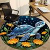 1pc Sea Turtle Print Chair Carpet for Office, Round Non-Slip Durable Large Size Office Carpet, Suitable for Office, Beautiful Decoration