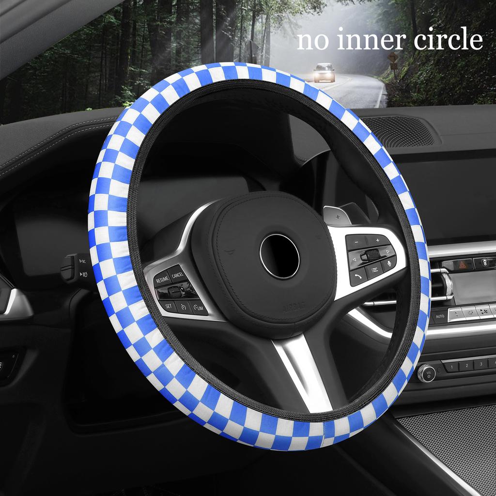 Car Steering Wheel Cover Advanced Sense Fashion Lattice No Inner Ring Breathable Non-slip Handlebar Cover Universal