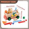 Kids Wooden Truck Tool Set Construction Toys Learning Interactive Bench for Birthday
