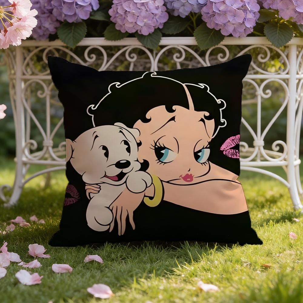 Cute B-Betty B-Boop Cushion Cover Home & Car Dual-Scene Pillow Cover: Reversible for Premium Comfort