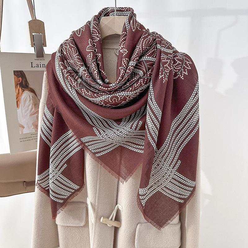 Fashion new square scarf women's clothing with scarf niche retro 130 beard removal shawl