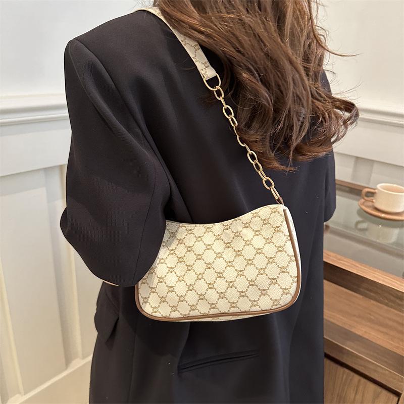 Einfache Freizeittasche Damen 2024 Frühjahr neue ausländische Stil Kette Umhängetasche lässig Pendler kleine quadratische Tasche Umhängetasche