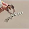 Large Acrylic Heart Hair Clip Girl Korean Style Simple Fashion Shark Clip Hair Accessories