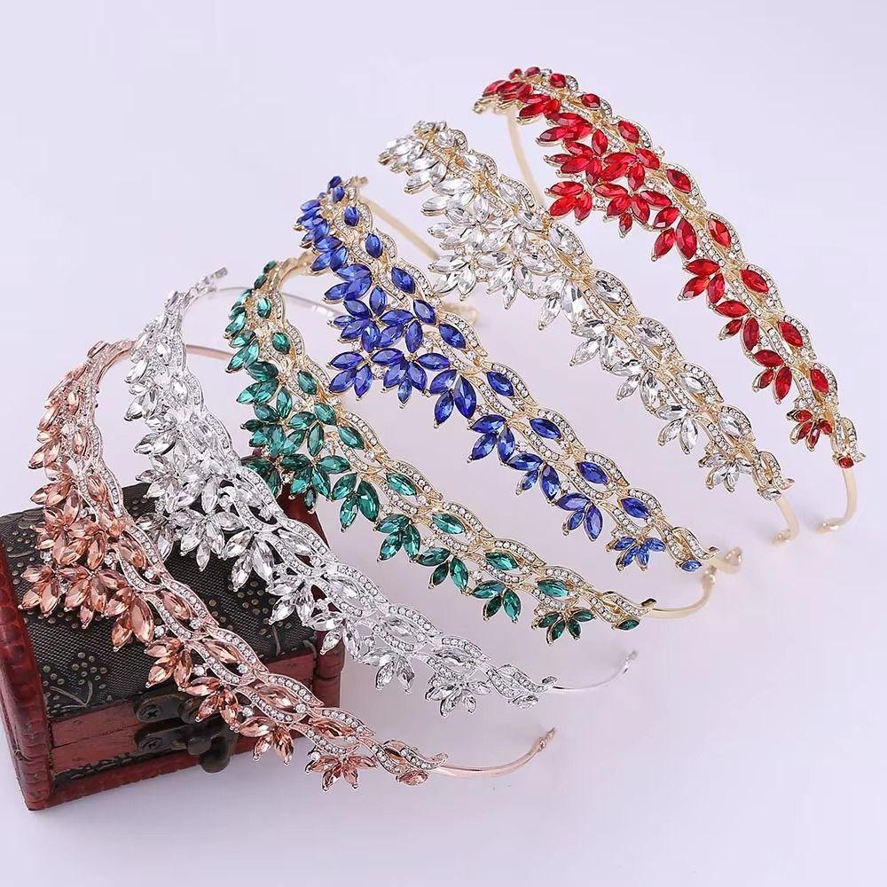 Sparkling Baroque Crystal Crown Elegant Dazzling Luxury Crystal Tiara Vintage Minimalist Rhinestone Tiara Gorgeous Accessories