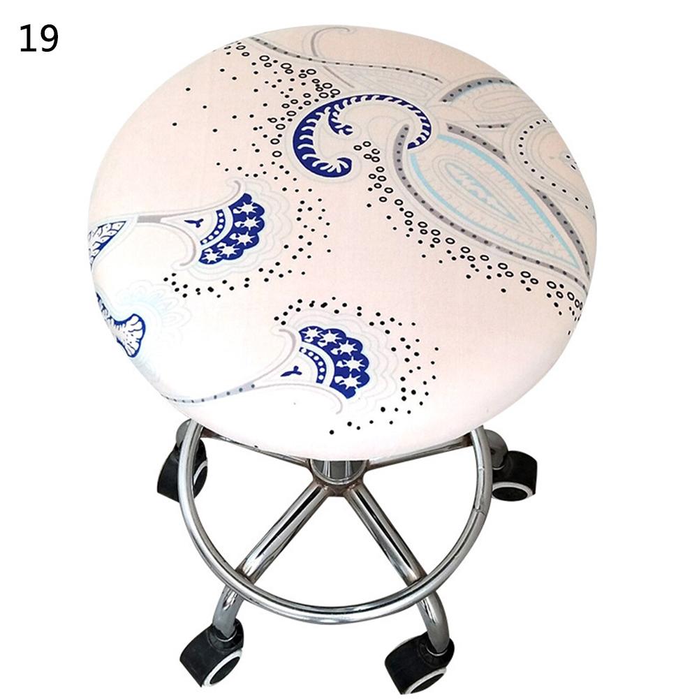 New Printed Round Chair Cover Bar Stool Cover Fashion Elastic Seat Cover Elastic Chair Slipcover Cover Home Textile