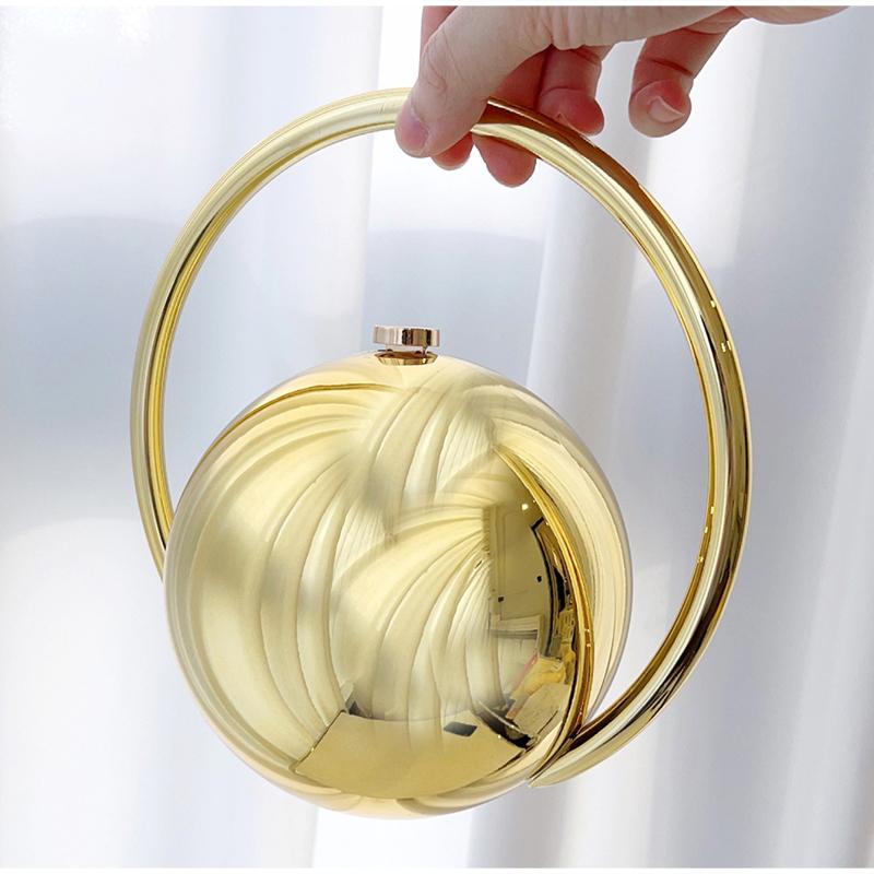 

Exquisite Luxury Banquet Handbag Electroplated Handle Fashion Spherical Design Multi-functional Coin Purse Party Bag Acrylic Bag