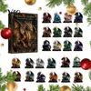 Calendario de Cuenta Atrás Diario Navidad Dragón Adviento 2026, Adornos Acrílicos Planos 2D, Adornos para Colgar en el Árbol 24 Días Caja de Regalo para Niños, Fantasía