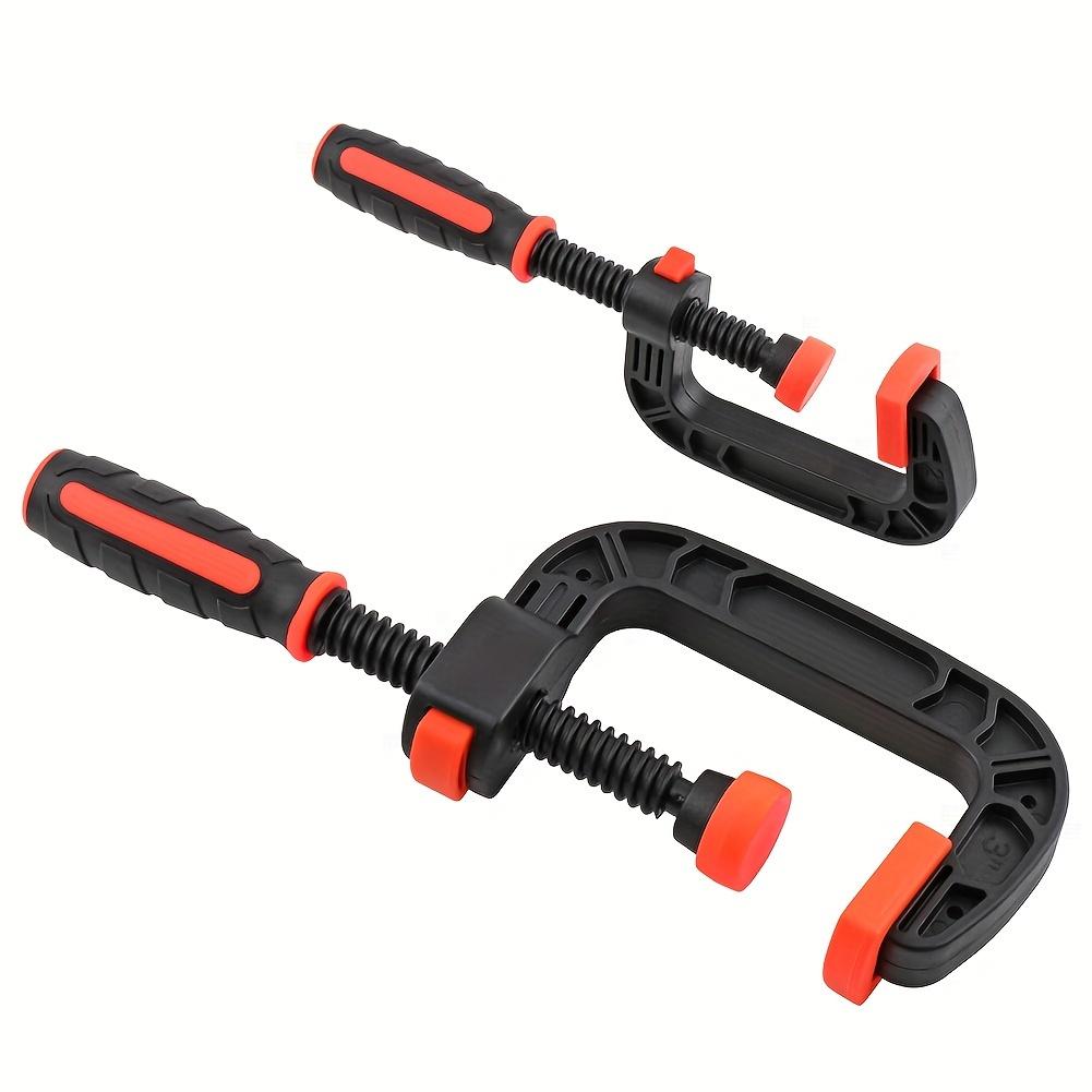 2pcs Industrial C-Clamp with Nylon Pads Heavy Duty Woodworking Fast Clamp for Welding DIY Assembly