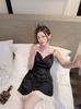 Summer New Ice Silk Nightgown Female Sexy Pure Desire Sweet Princess Style Thin Suspender Nightgown Loungewear Two-piece Set