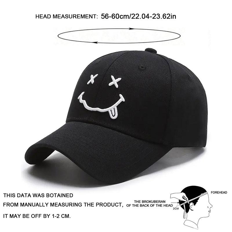 Unisex Smiley Gesicht Stickerei Baseball Cap Mode Baumwolle Papa Hut Outdoor Reise Sonnenschutz Hüte Snapback Caps Wild Hat