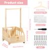 Wood Baby Shower Crate Closet with Wheels and Handle Versatile Baby Shower Gifts Basket DIY Baby Shower Basket for New Born Baby