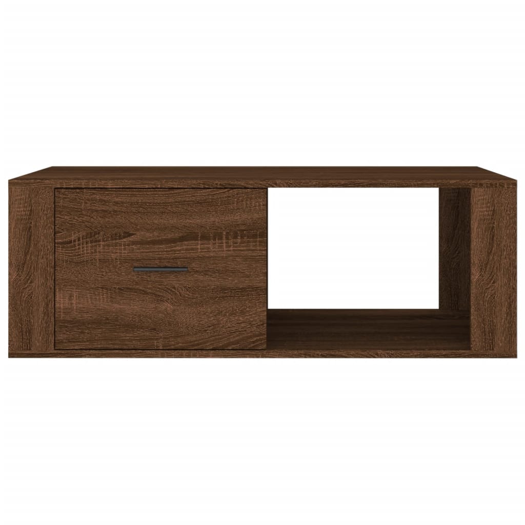 Coffee Table Brown Oak Effect 100 X 50.5 X 35 Cm Engineered Wood