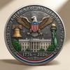 Yousheng 1/2Pcs America 250th Anniversary Souvenir Coin Carved United States History Collectible Coin US 250th Round Metal Keepsake Badge Patriotic