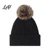 Machine Washable Winter Caps Knitted Hat for Women Cold Weather Fleece Lined with Pom Thermal Beanies Pom Chunky Snow Hat Soft Ribbed Knit