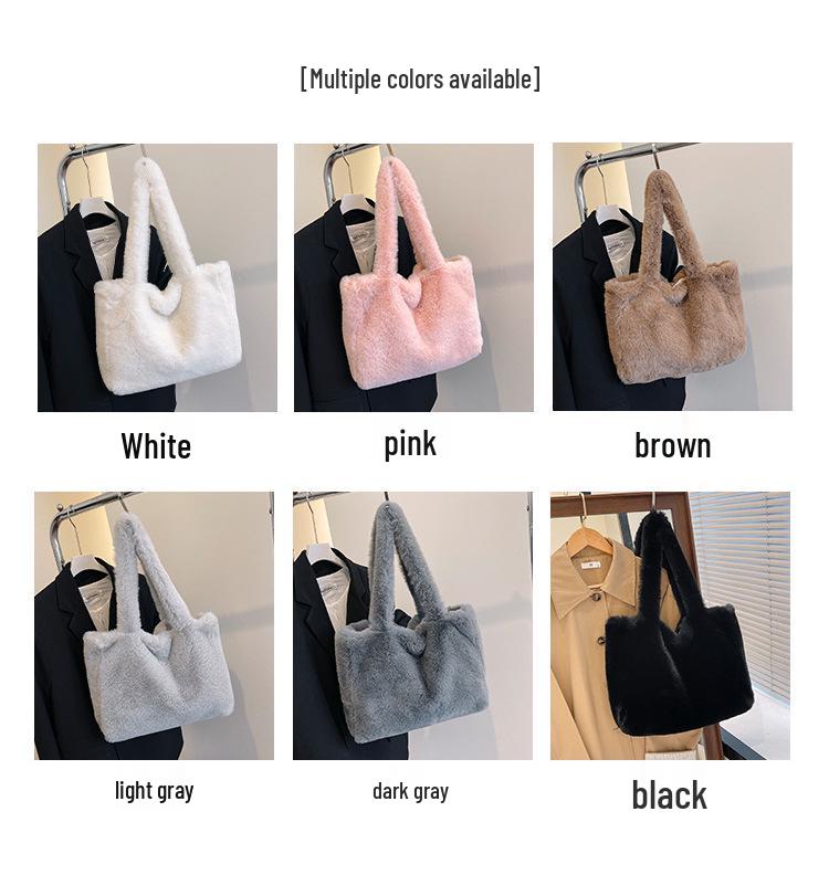 Women's Plush Tote: Stylish, Spacious & Versatile Shoulder Bag for Commuting