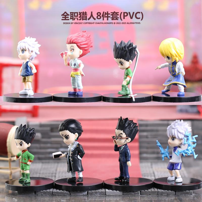 8Pcs Hunter X Hunter GON FREECSS Anime Figure Killua Zoldyck Action Figure Kurapika Figurine Adult Collectible Model Doll Toys