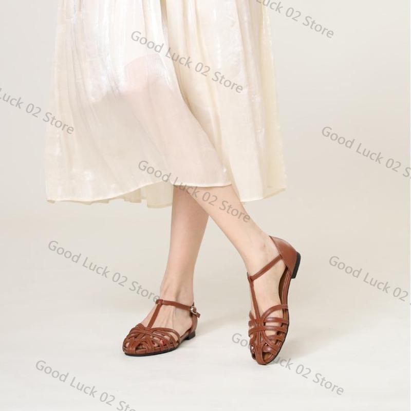 Fashion Large Size 35 44 Fashion Roman Sandals Women 2025 Summer New French Gladiator Low Heel Women Luxury Sandals Zapatos De Mujer