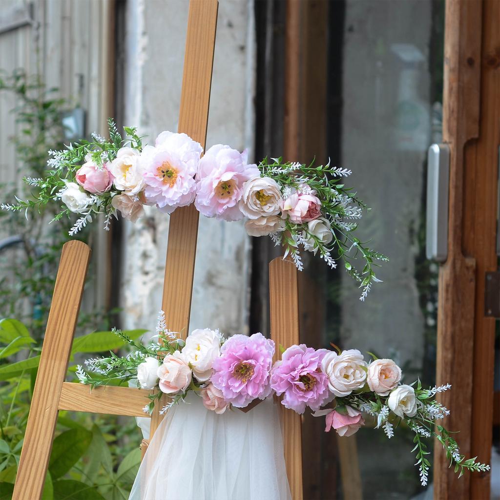 Artificial Floral Swag Wedding Arch Flower Backdrop Decoration for Reception