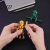 Dark Atmosphere Decor 10Pcs 3D Printed Skeleton Figurines with Movable Joints, Articulated Man Halloween Party Props Fidget Toy, Mini Posable