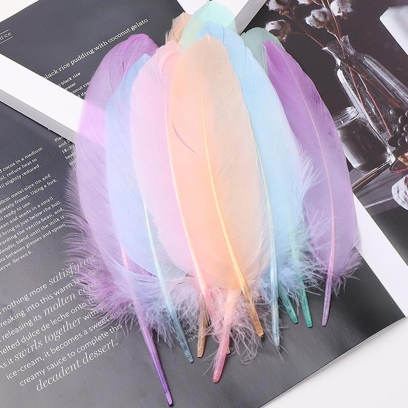 50Pcsdiy Feather Hard Big Floating Feather Wedding Dress Toddler Handmade Decorative Material Mask Feather