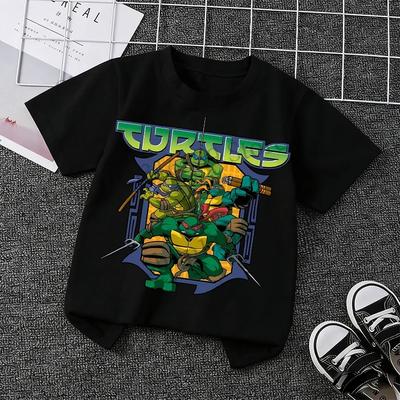The Latest Hit Ninja Turtles Anime Series Childrens 100 Pure Cotton Tshirt a Soft and Comfortable Summerautumn Top