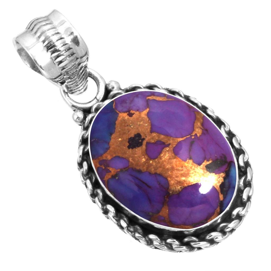 925 Sterling Silber Anhänger Damen Edelstein Handgefertigter Schmuck Ostergeschenk Blau Grün Lila Kupfer Türkis Perle Lapislazuli Perlmutt Vintage