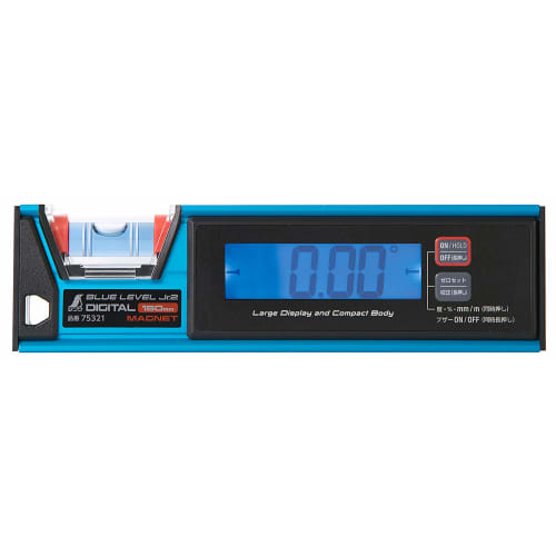 Shinwa Sokutei Blue Level Jr. 2, Digital, 180mm, Dustproof and Waterproof, with Magnet, 75321
