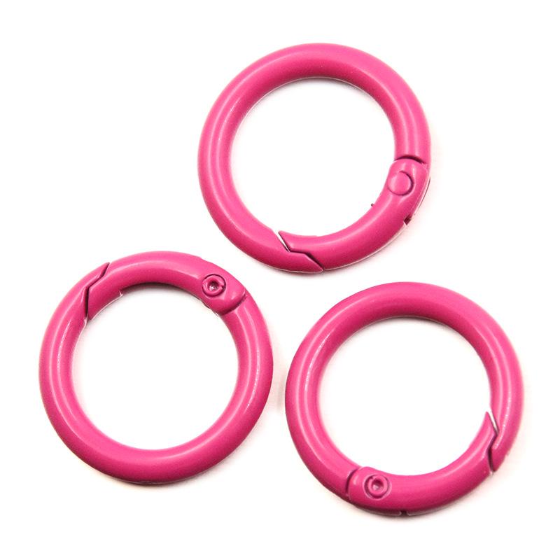 23mm DIY Metal Monochrome Spring Ring Keychain - 15 Colors