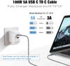 Customized Logo 100W PD Fast Charging USB C To Type C Cable 2m 6ft Nylon Braided Wire Cord Data Cables Chargers