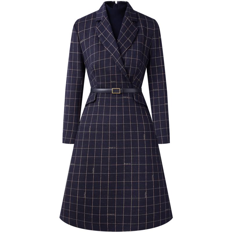 

PORTS Women s Autumn/Winter Logo Gold Plaid Dress LM9N032LCF055 M (US 6)