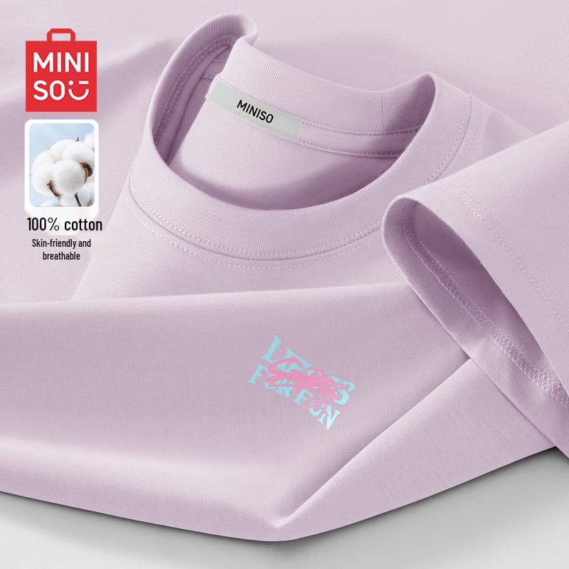 MINISO Men s Casual Cotton Crew Neck Short Sleeve T-Shirt M