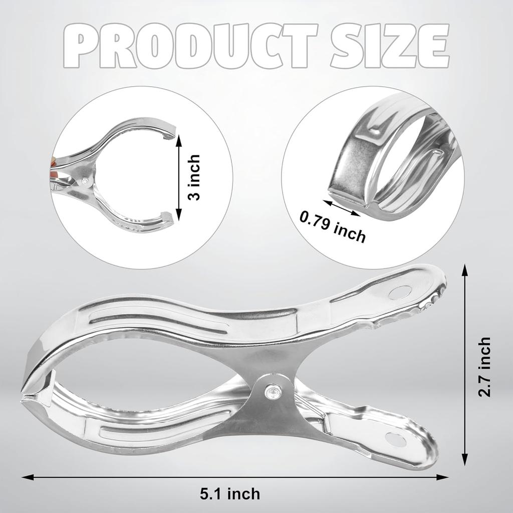 6-30Pcs Durable Stainless Steel Pool Cover Clips with Blue Plastic Handles-Heavy Duty Windproof Spring Clips for Secure Above