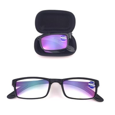 Foldable Reading Glasses Folding Women Men Square Vintage Presbyopia Glasses with Case Eyeglasses 1.0 1.5 2.0 2.5 3.0 3.5 4.0