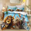 Set Copripiumino Madagascar Set Biancheria da Letto Set Piumone Matrimoniale 3D Set Biancheria da Letto per Bambini