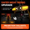 1/ 2Sets Bicycle Remote Control Taillight Projection Riding Light USB Bike Light Wireless Night Light Turn Signal Safety Lamp