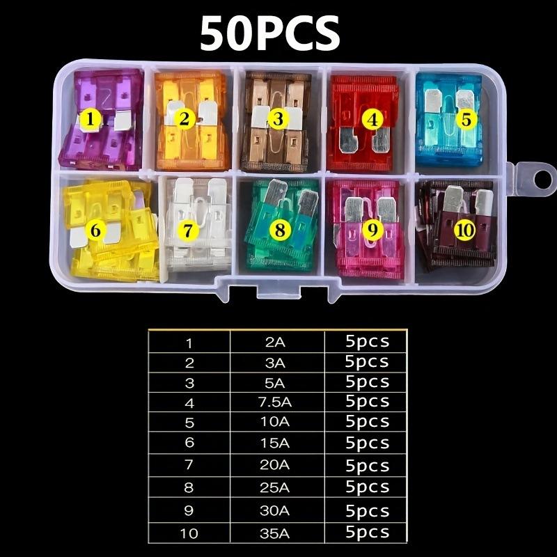 Standard Car Fuses 2A 3A 5A 7.5A 10A 15A 20A 25A 30A 35A Free Matching Choice Car Fuses Blade Fuses for RV/Truck/SUV Fuse Holders1
