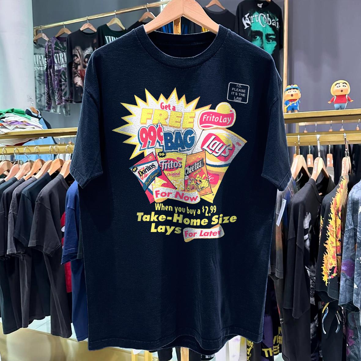 90s Snack Now, Snack Later Lays Washed T-Shirt Blue M L