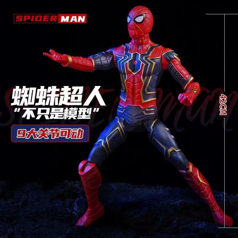 The Avengers Spider Man Hulk Film Handcrafted Model  Toys Marvel Movable Luminesn Doll Handmade Children's Birthday Gift