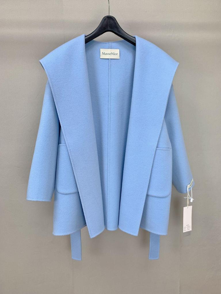 Dalian NSS Autumn/Winter Women's Hooded Loose Fit Double-Sided Cashmere Wool Coat