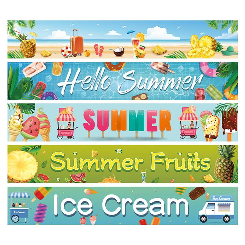 Summer Fence Banner Holiday Party Banner Backdrop Yard Indoor Outdoor Decoration Photo Booth Background For Tropical Tiki Themed
