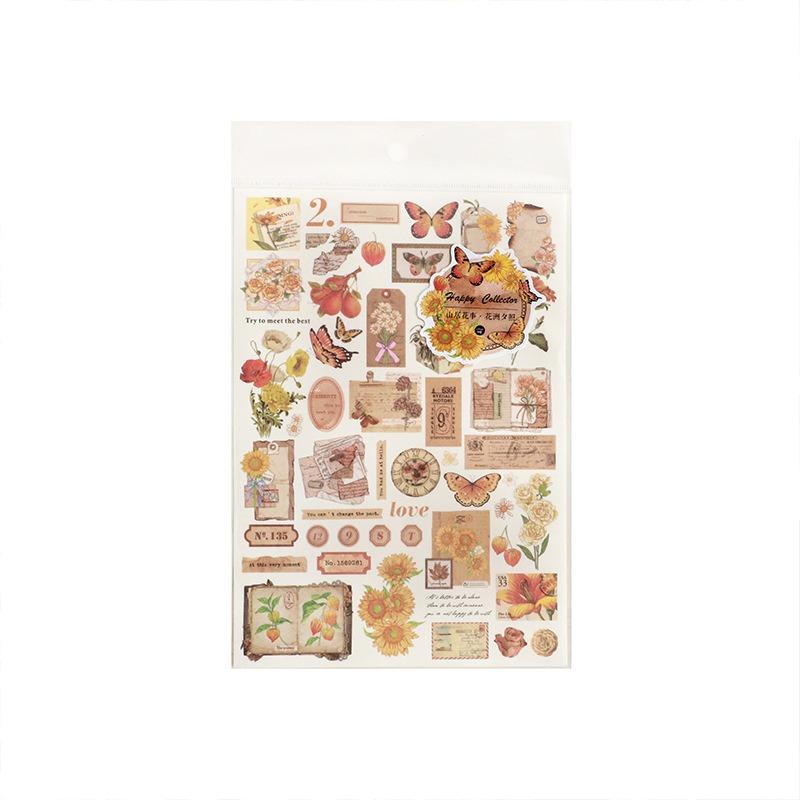 Vintage Butterfly Floral Washi Paper Stickers For Hand Account Scrapbooking Decoration