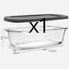 1800ML Glass Loaf Pan with Lids Meatloaf Pan Airtight Lids Grip Handle Easy Carry, Microwave and Oven Safe Loaf Pans for Baking