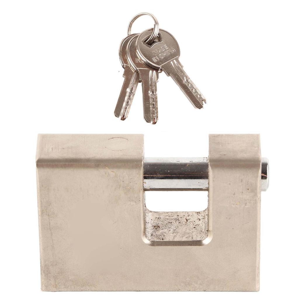 2 Pcs Horizontal Padlock Rectangular Anti Theft Waterproof Shear Proof Security Padlock with 6 Keys