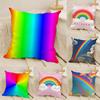 Rainbow Pillow Case Linen Cushion Covers For Decorative Sofa Home Pillows Case Car Chair Pillows Cases