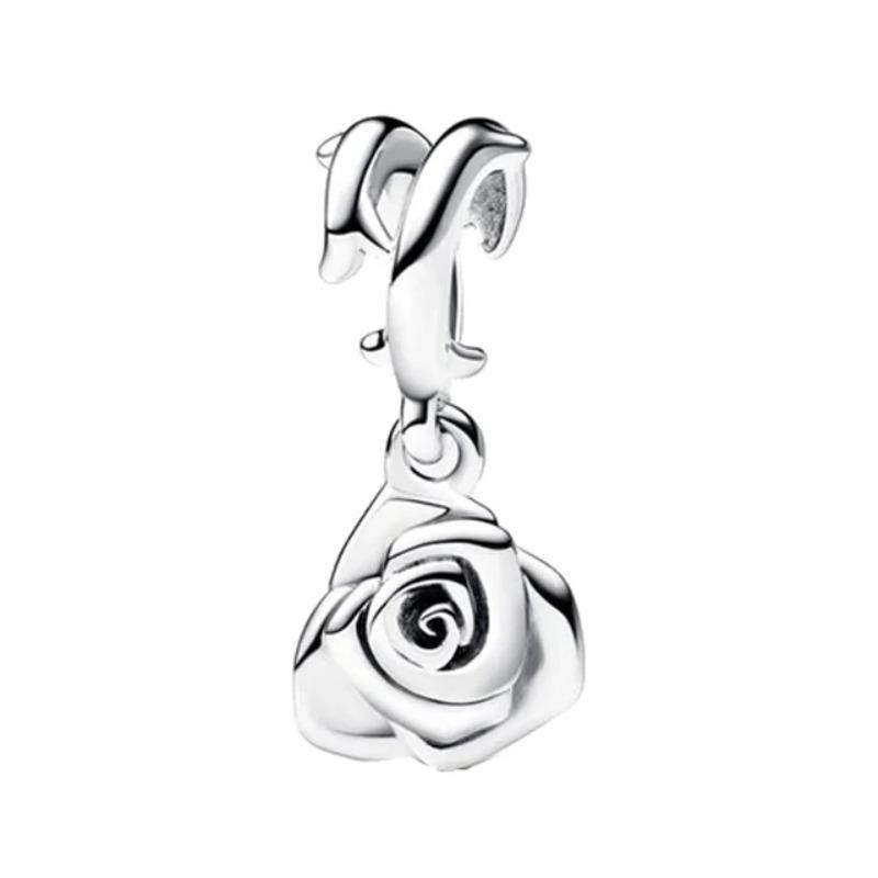Neues Mode 925 Silber Schmetterling Sonnenblume Rose Anhänger Charm für Perlenarmband Damen Schmuck Geschenk