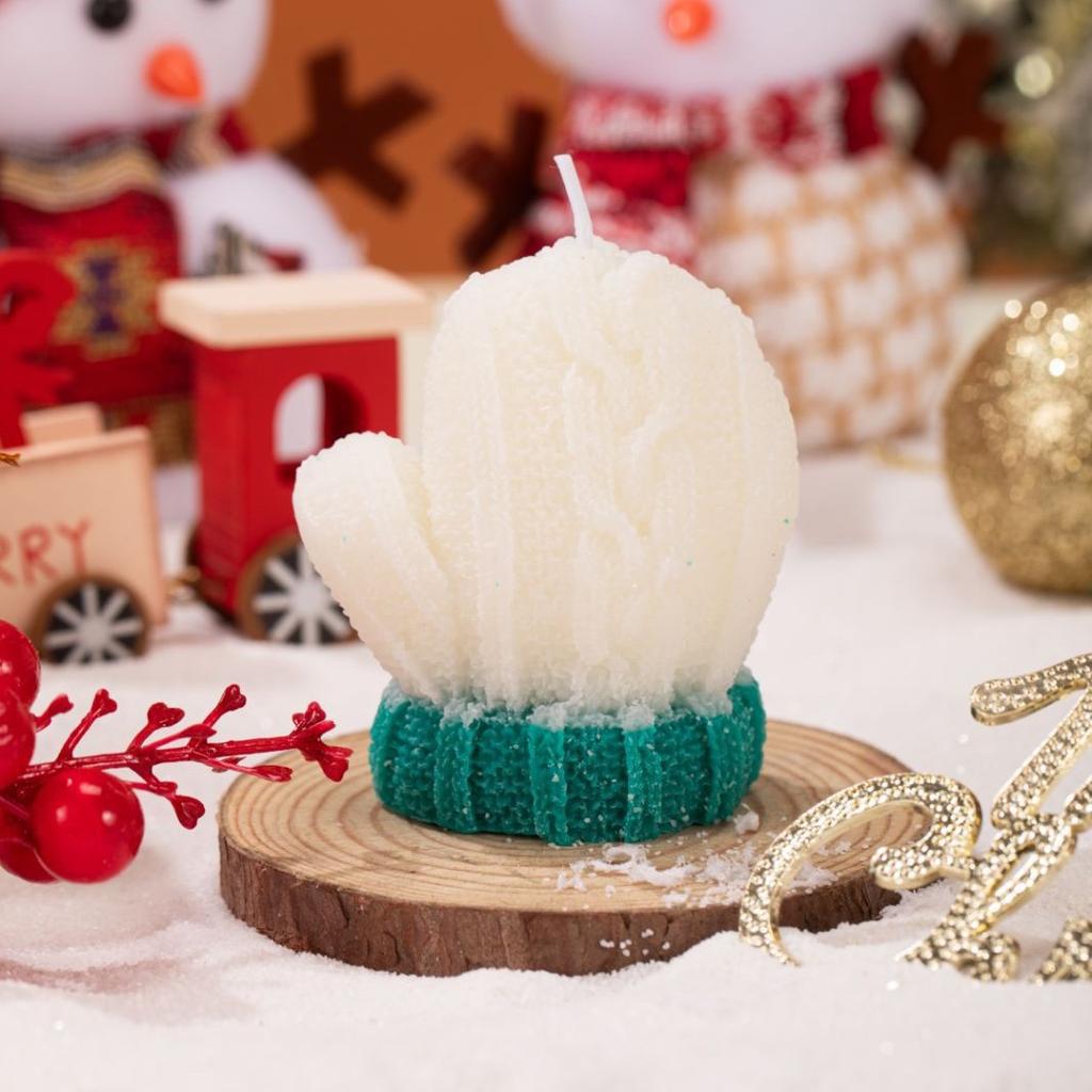 Weihnachtsgarnhandschuhe Duftkerze Weihnachtsgeschenk Ins Foto-Requisiten DIY Kreativer Schmuck Aromatherapie-Kerze