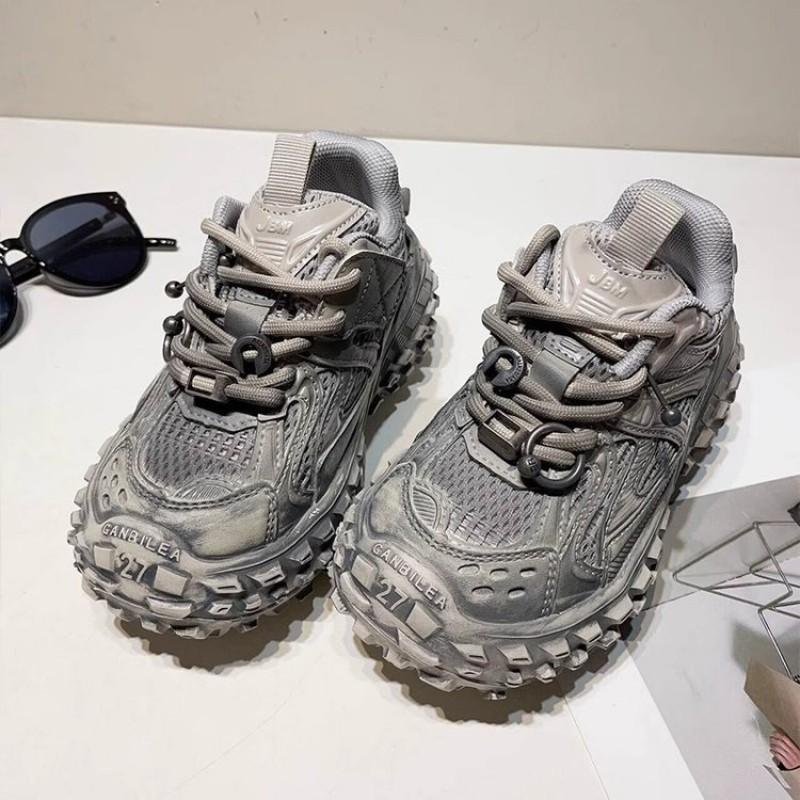 Youth Style Shoes Kids Chunky Sneakers Boys Girls Rubber Sole Non-Slip Outdoor Play Shoes Fall Sport Style