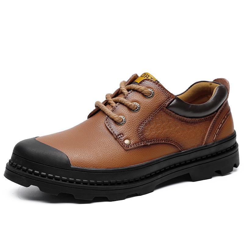 

Осенняя британская повседневная обувь для мальчиков, модная рабочая обувь, модные туфли с большой головой, износостойкие мужские кожаные туфли 44 коричневый