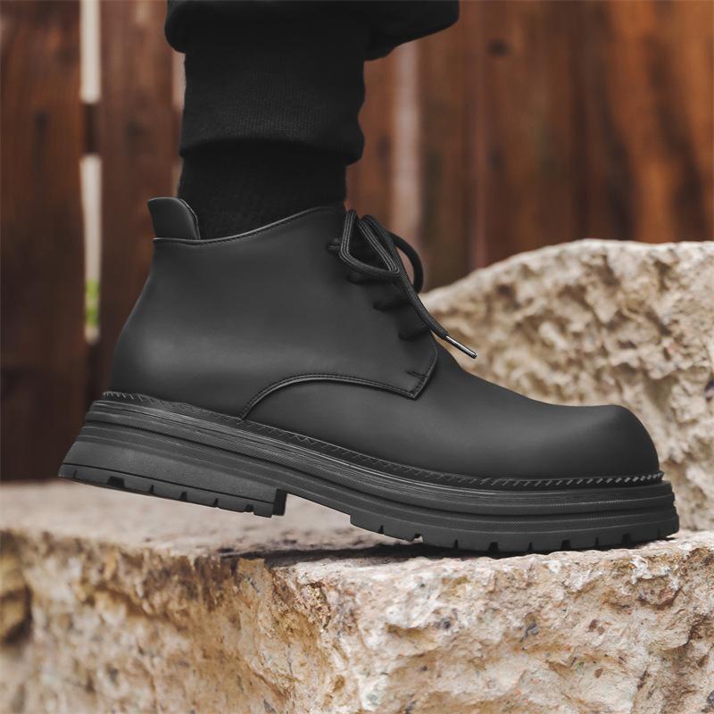 2024 new men's Martin boots wear-resistant soft sole lightweight men's tooling boots heightening autumn and winter boots 23008-J