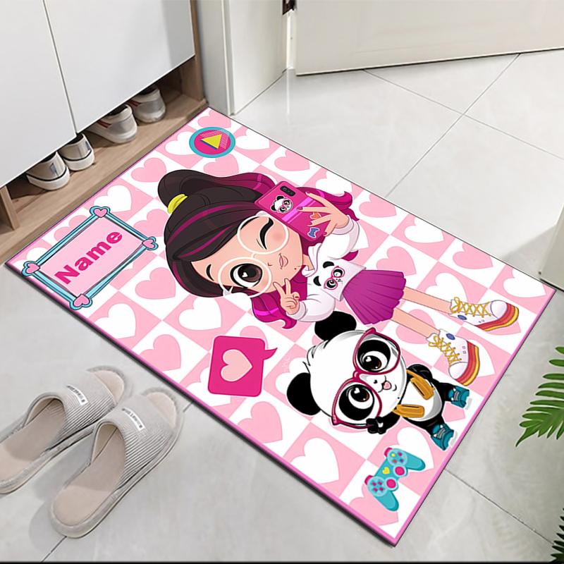 Custom Name Luluca Panda Printed Carpet, for Office Chair Living Room Bedroom Kitchen Room Decor Gifts.